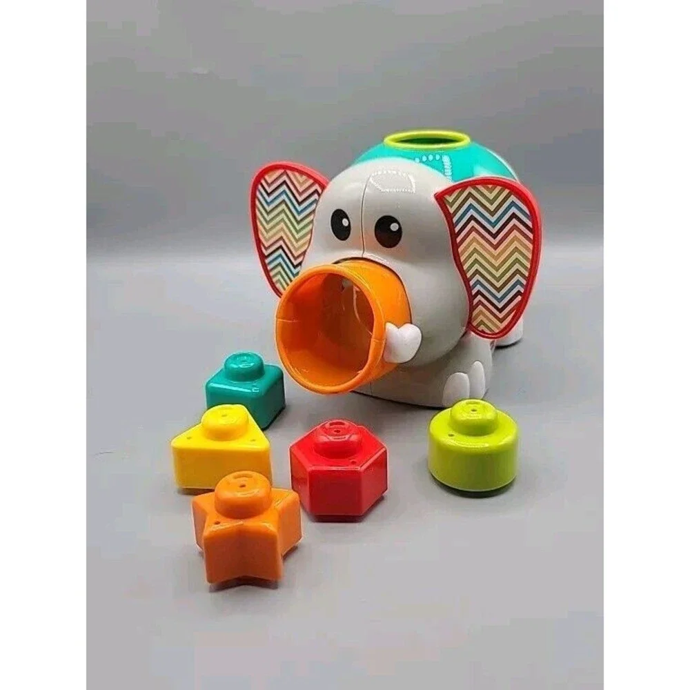 Infantino Elephant Shape Sorter Revolving Center Complete 5 Shapes